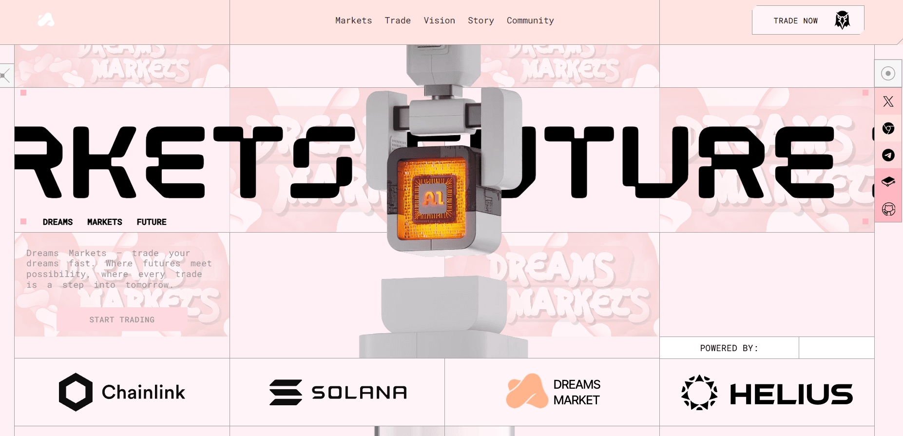 Dream Market Landing- Modern Trading Platform